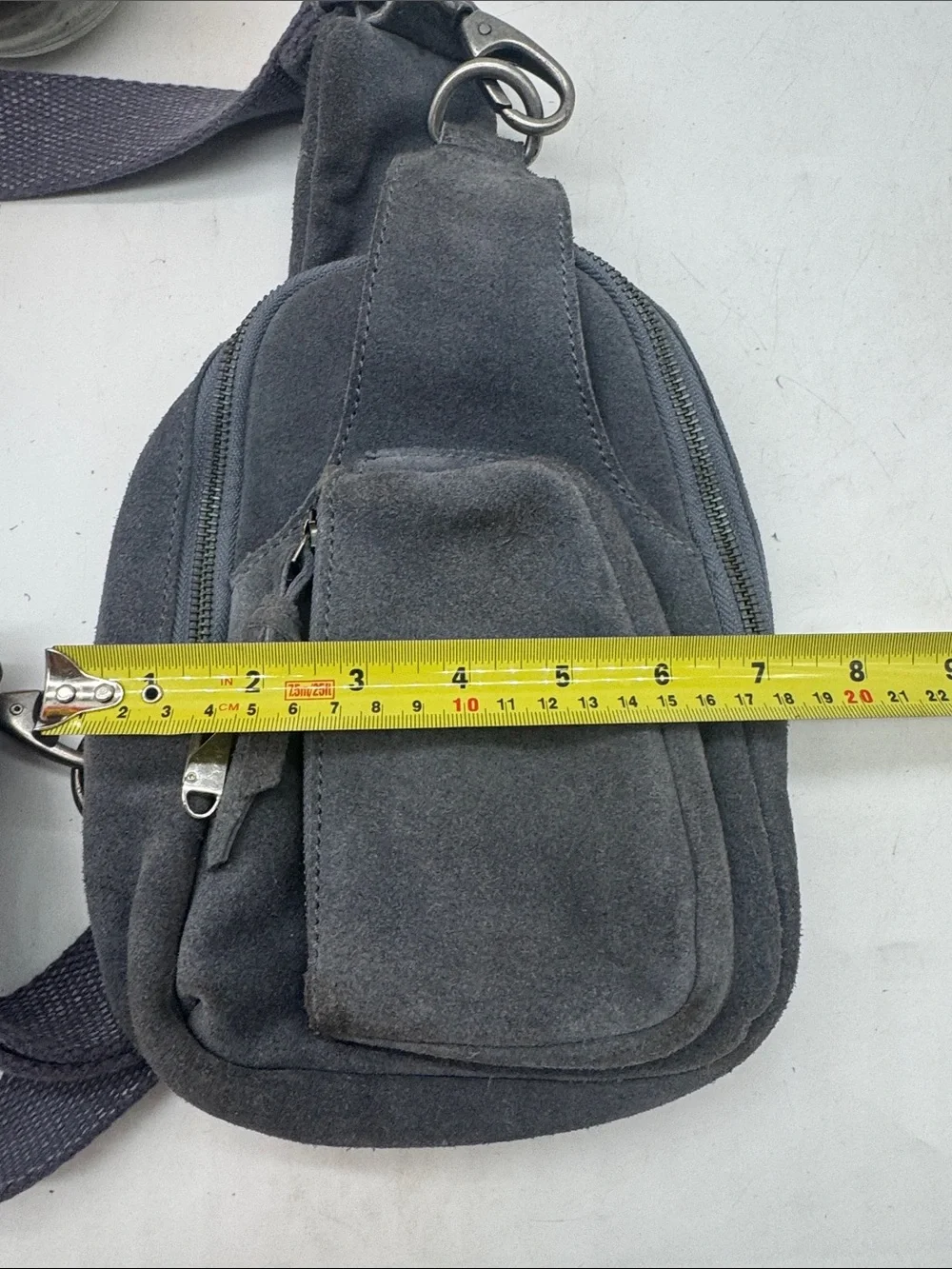 Free People Women's Gray Suede Crossbody Sling Bag - Casual Everyday Carry